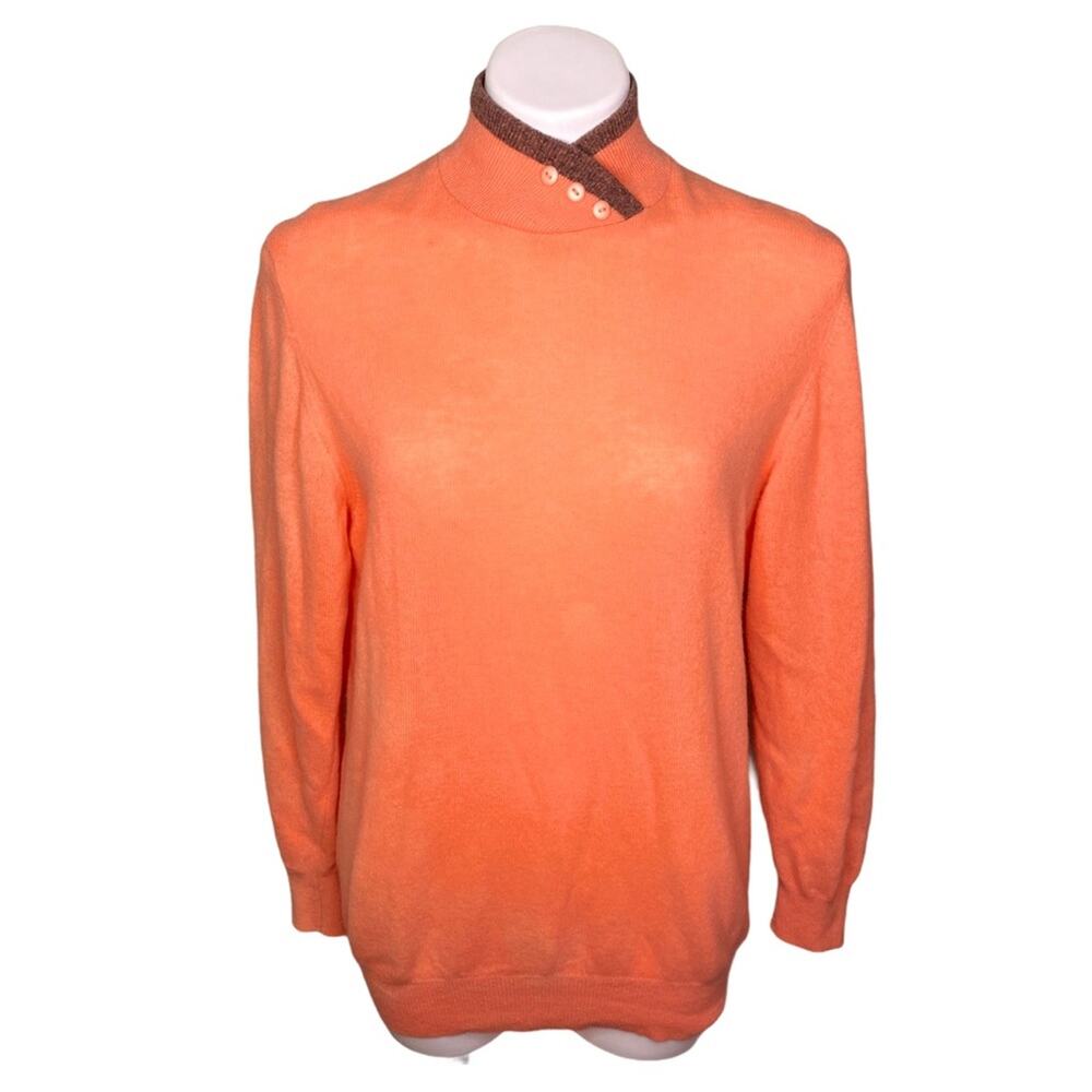 Vintage Wool Turtleneck Salmon Pink Sweater